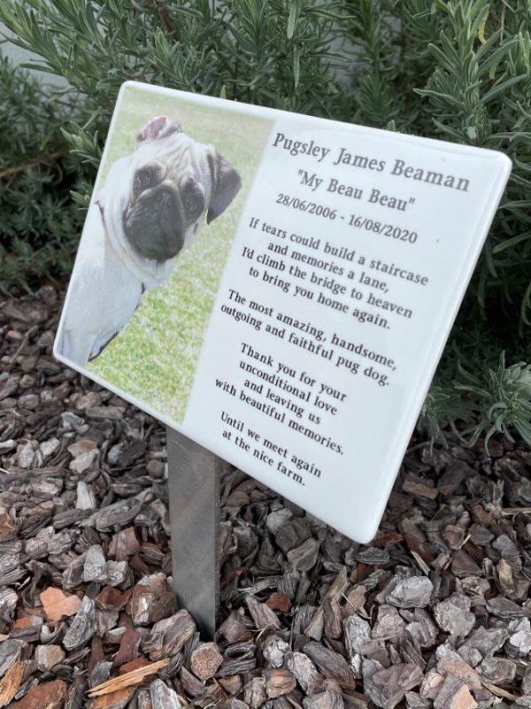 Forever Ours Garden Stake Memorial Ceramic Photo 1