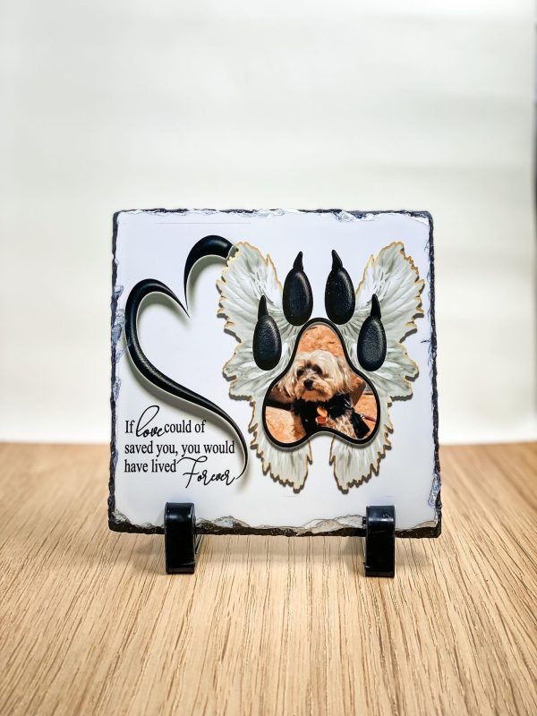 Forever Ours Personalised Slate Rock Materials White Wings