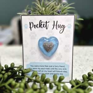 Pocket Hugs - A small resin heart holding your pet’s ashes, set within a larger coloured resin heart.